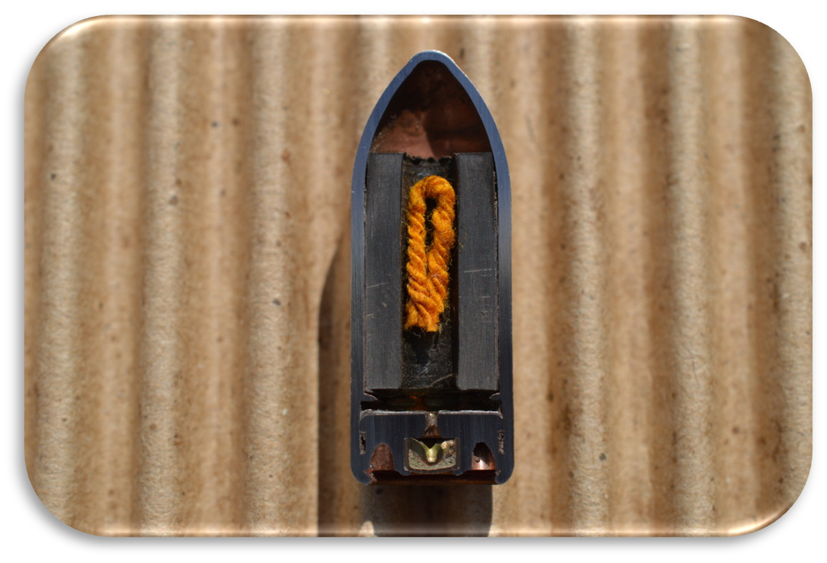Historical Gyrojet projectile from the 1960s showing the original rocket-propelled design